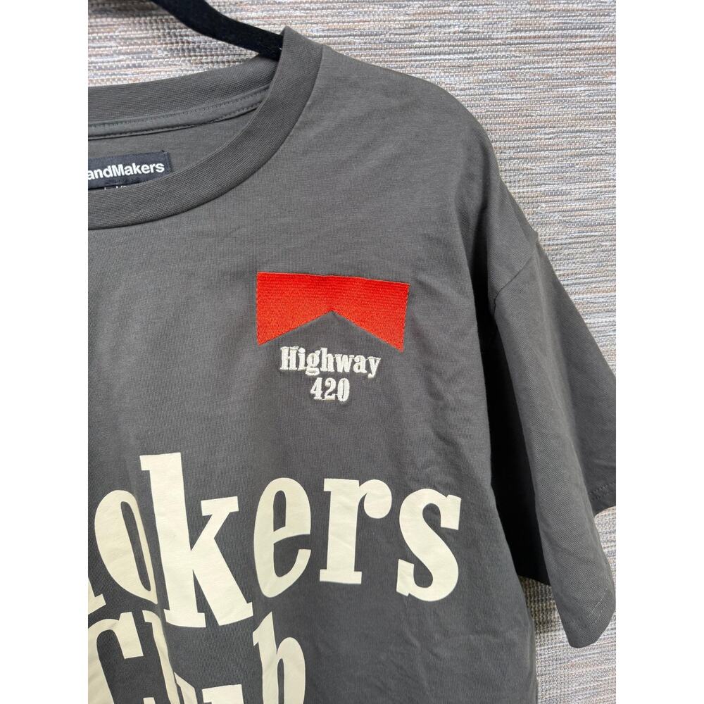 BrandMakers Smokers Club Shirt Mens Large Gray Highway 420 Crest Graphic Tee - Picture 7 of 10